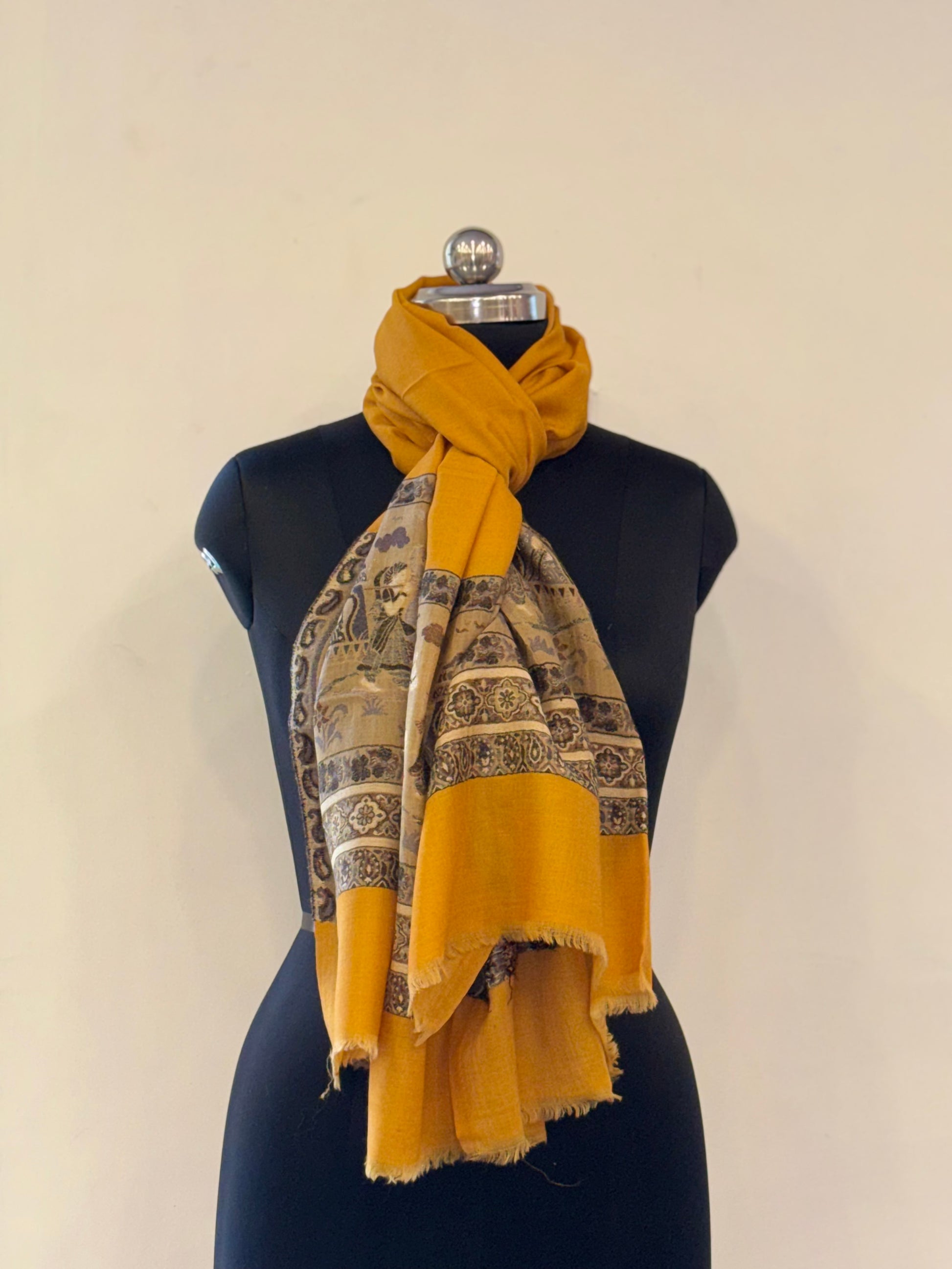 Handcrafted Wool Shawl with Traditional Design