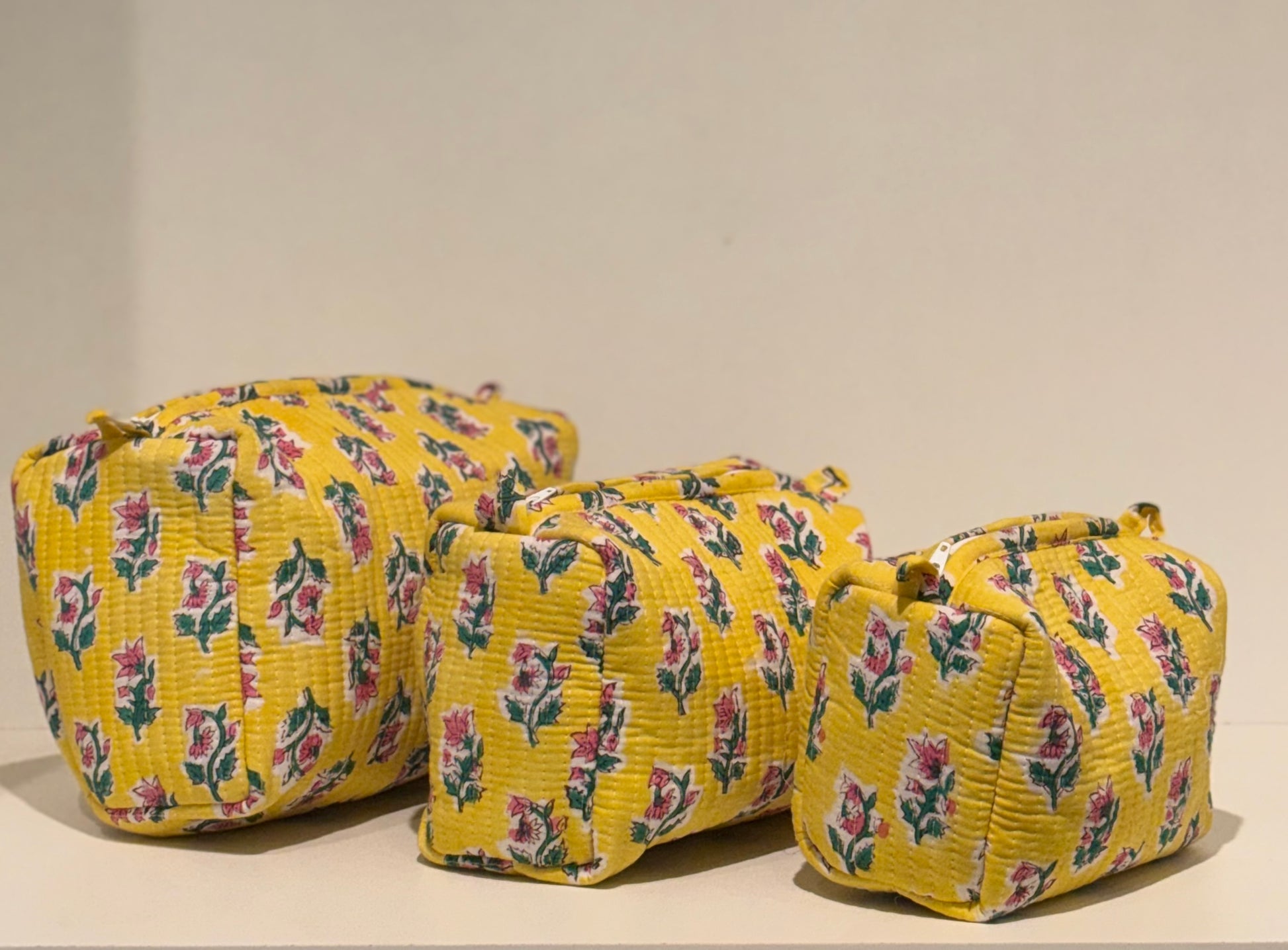 Handblock printed washbags set of -3