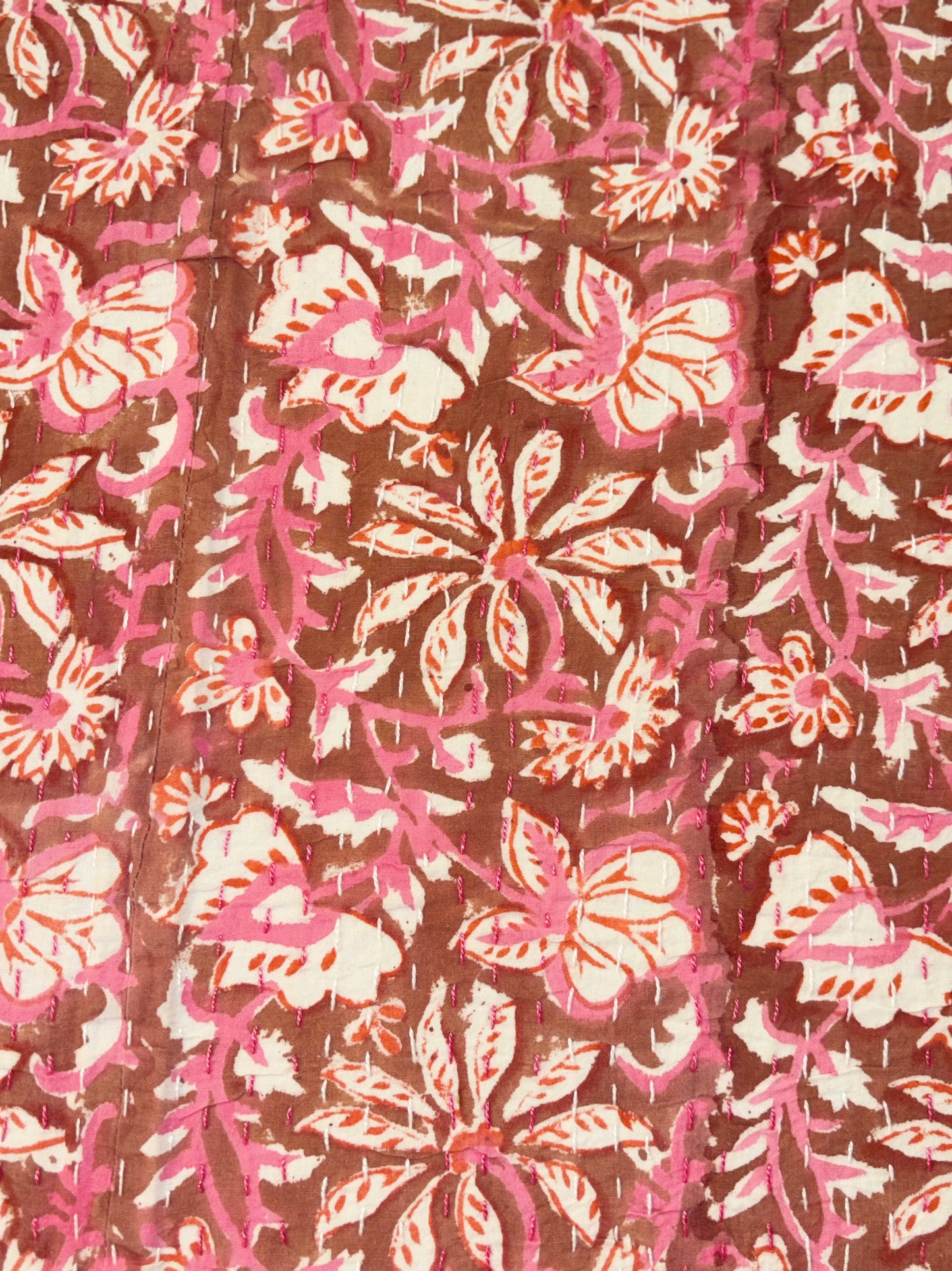 Pure Cotton Kantha AC Dohar Blanket โ Handstitched 90x108 Quilt for Summer | Lightweight & Breathable Throw