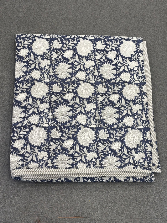Classic Bloom – Handblock Print Cotton Dohar (90x108 inches)