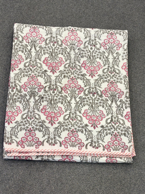 Classic Bloom – Handblock Print Cotton Dohar (90x108 inches)
