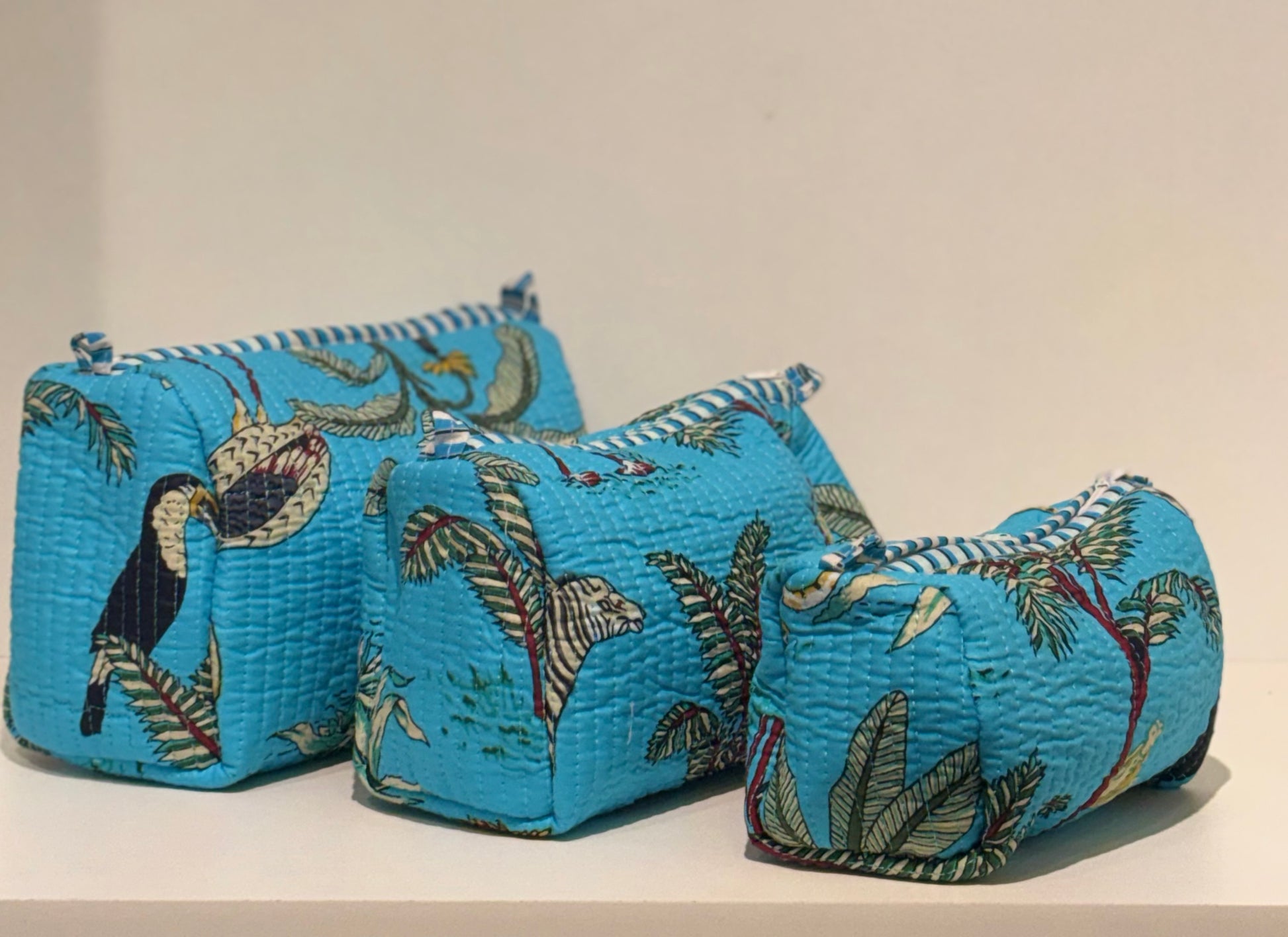 Handblock printed washbags set of -3