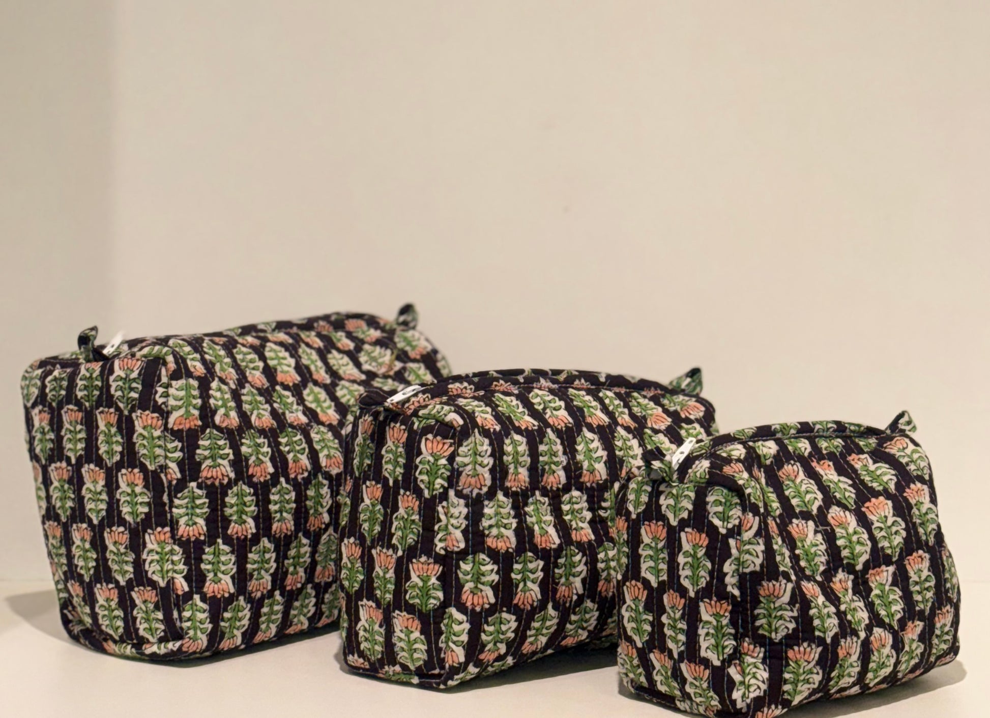 Handblock printed washbags set of -3