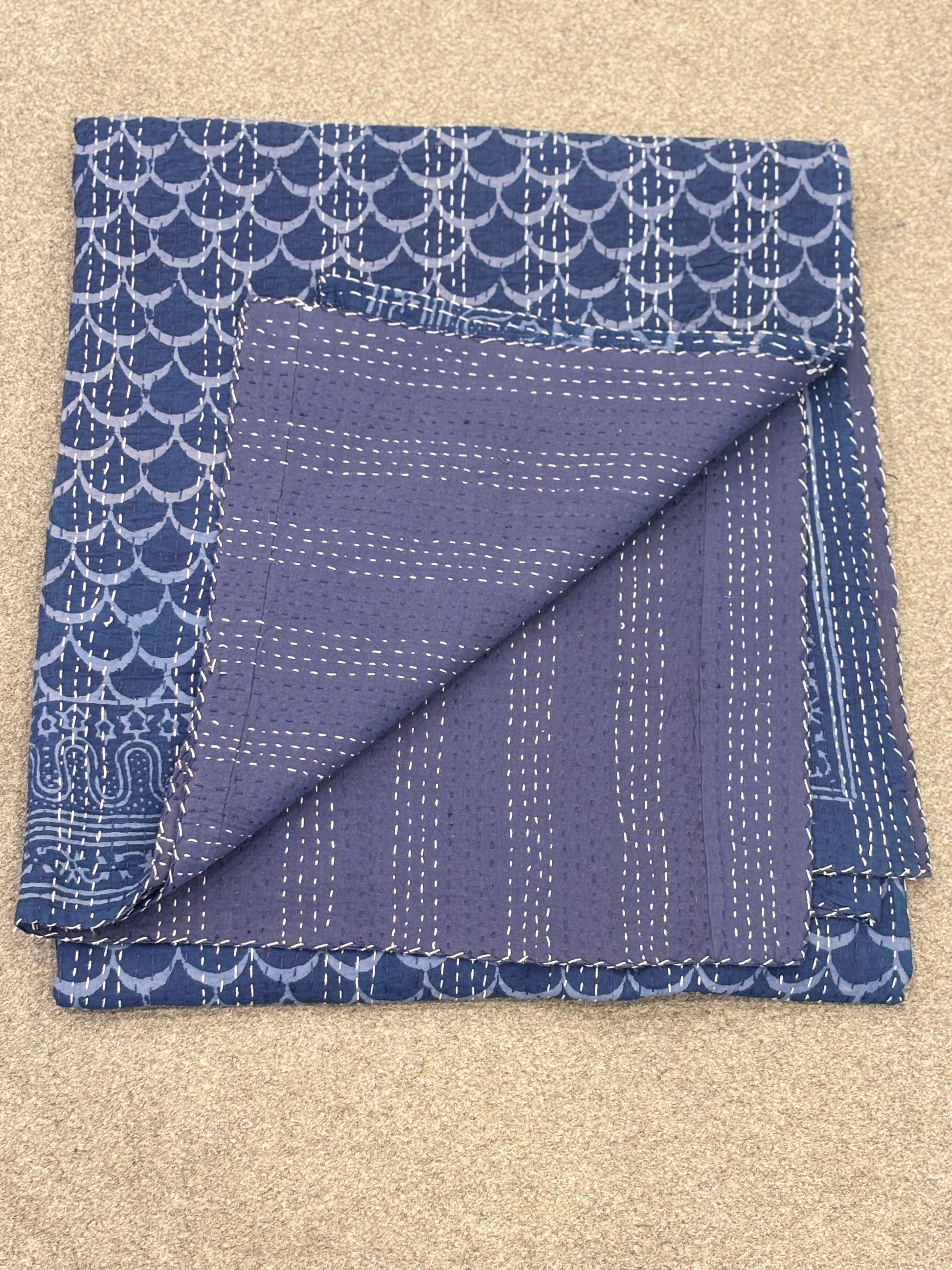 Classic Bloom – Handblock Print Cotton Dohar (90x108 inches)