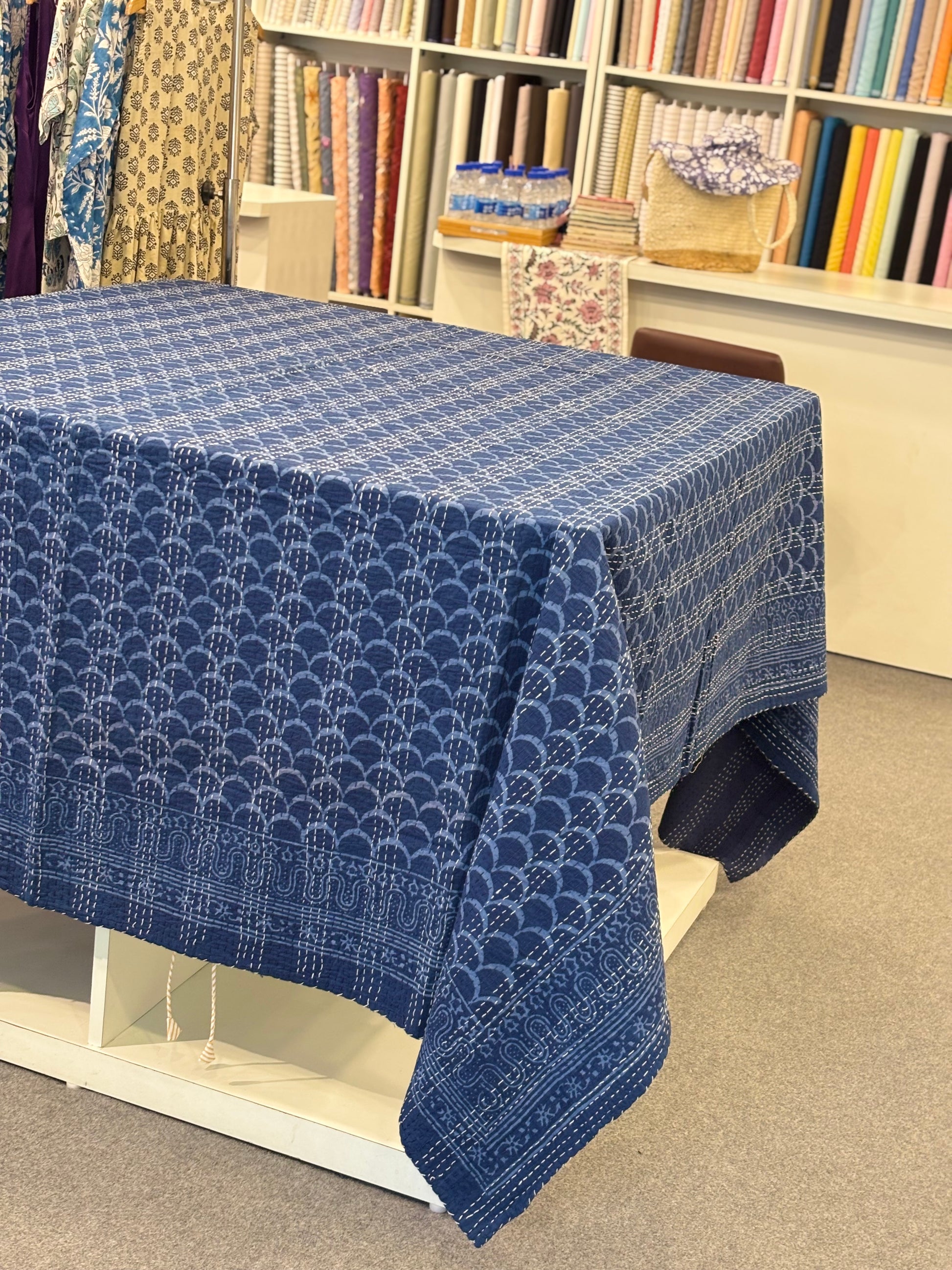Pure Cotton Kantha AC Dohar Blanket – Handstitched 90x108 Quilt for Summer | Lightweight & Breathable Throw