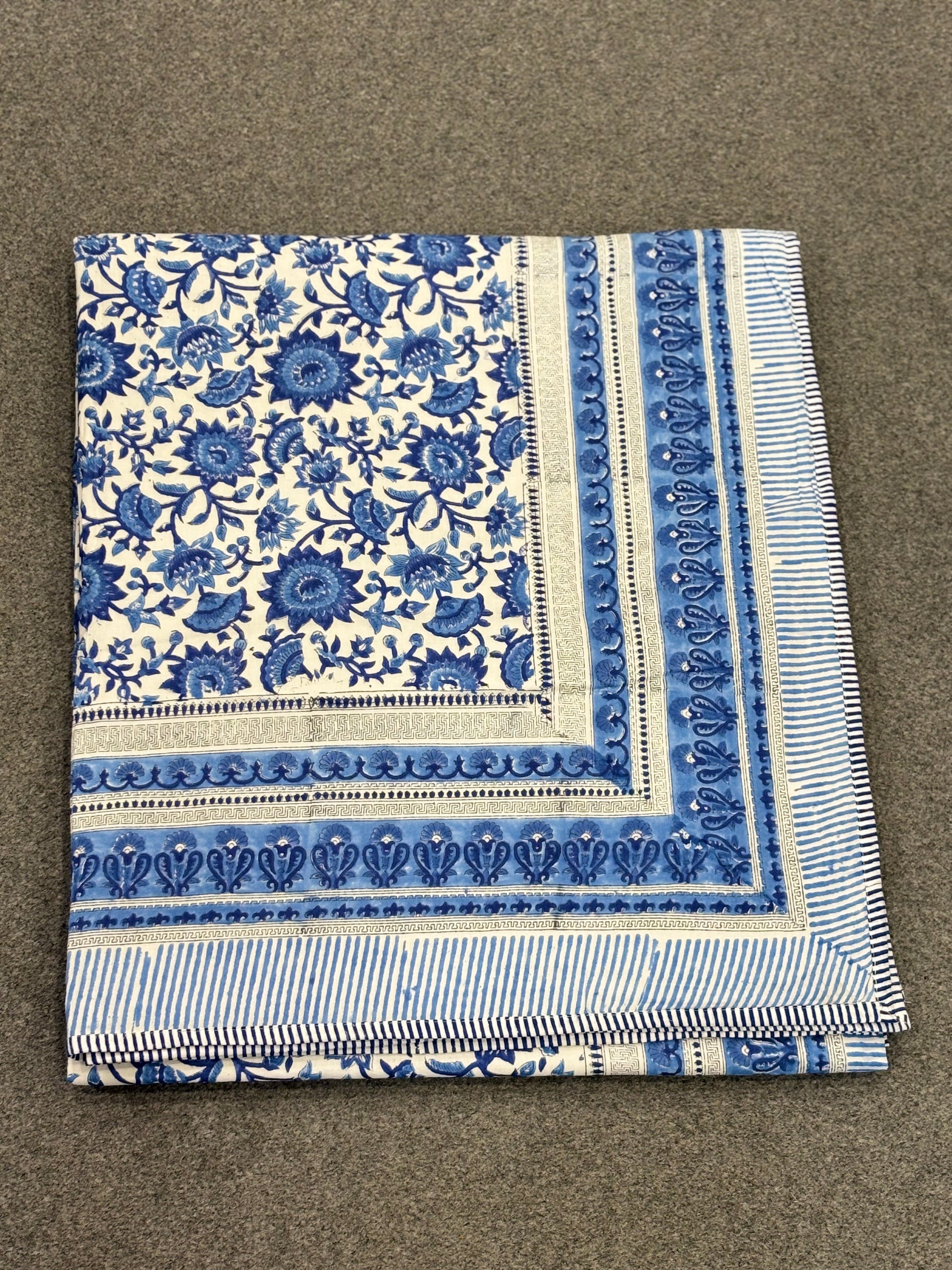 Classic Bloom – Handblock Print Cotton Dohar (90x108 inches)