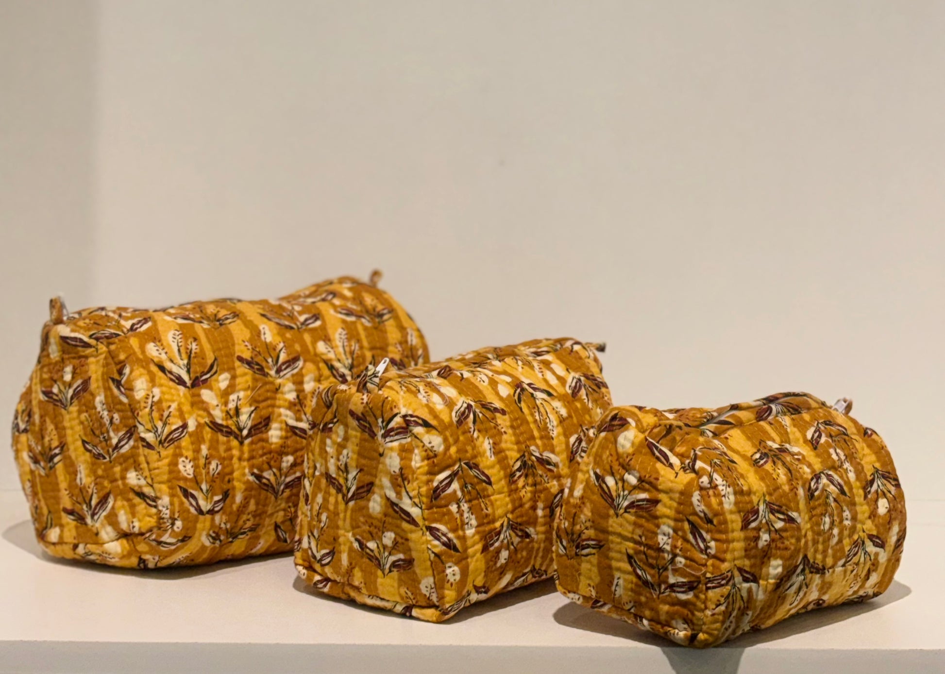 Handblock printed washbags set of -3