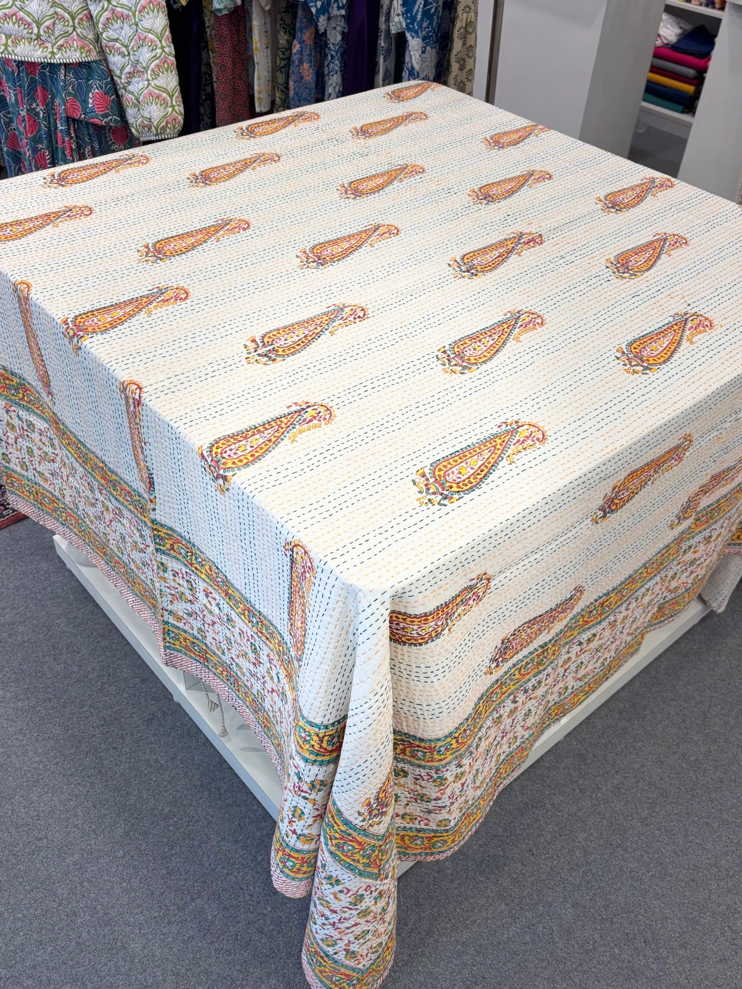 Pure Cotton Kantha AC Dohar Blanket – Handstitched 90x108 Quilt for Summer | Lightweight & Breathable Throw