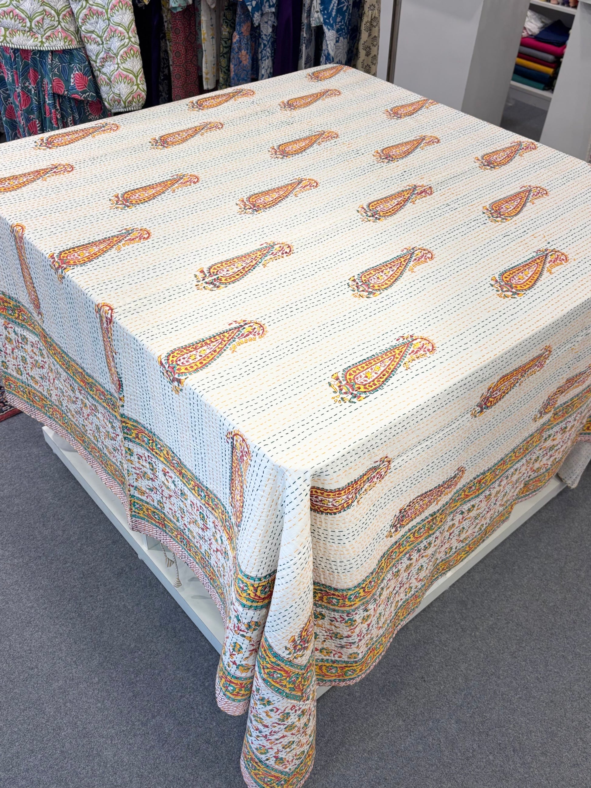 Pure Cotton Kantha AC Dohar Blanket – Handstitched 90x108 Quilt for Summer | Lightweight & Breathable Throw
