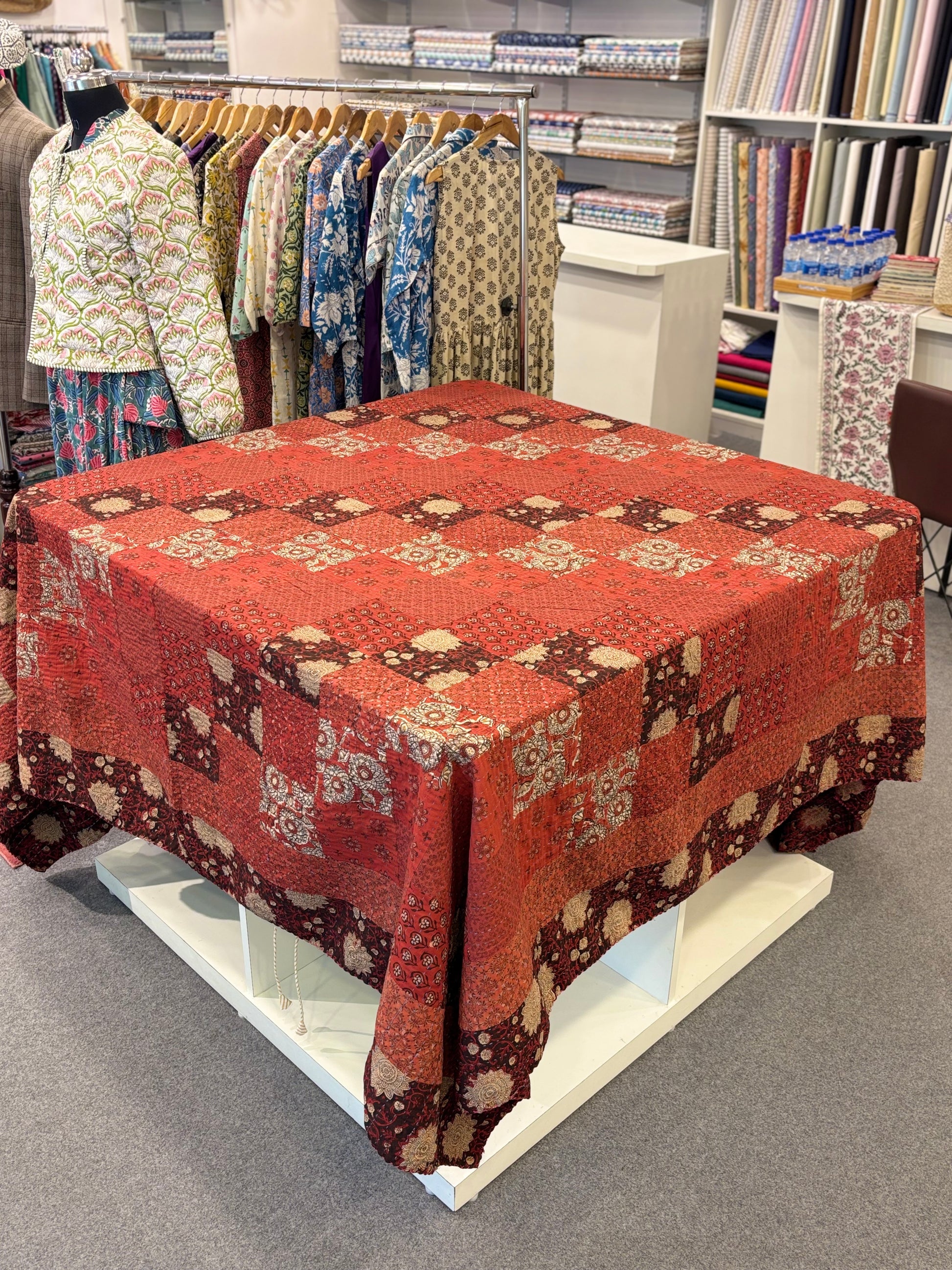 Pure Cotton Kantha AC Dohar Blanket – Handstitched 90x108 Quilt for Summer | Lightweight & Breathable Throw