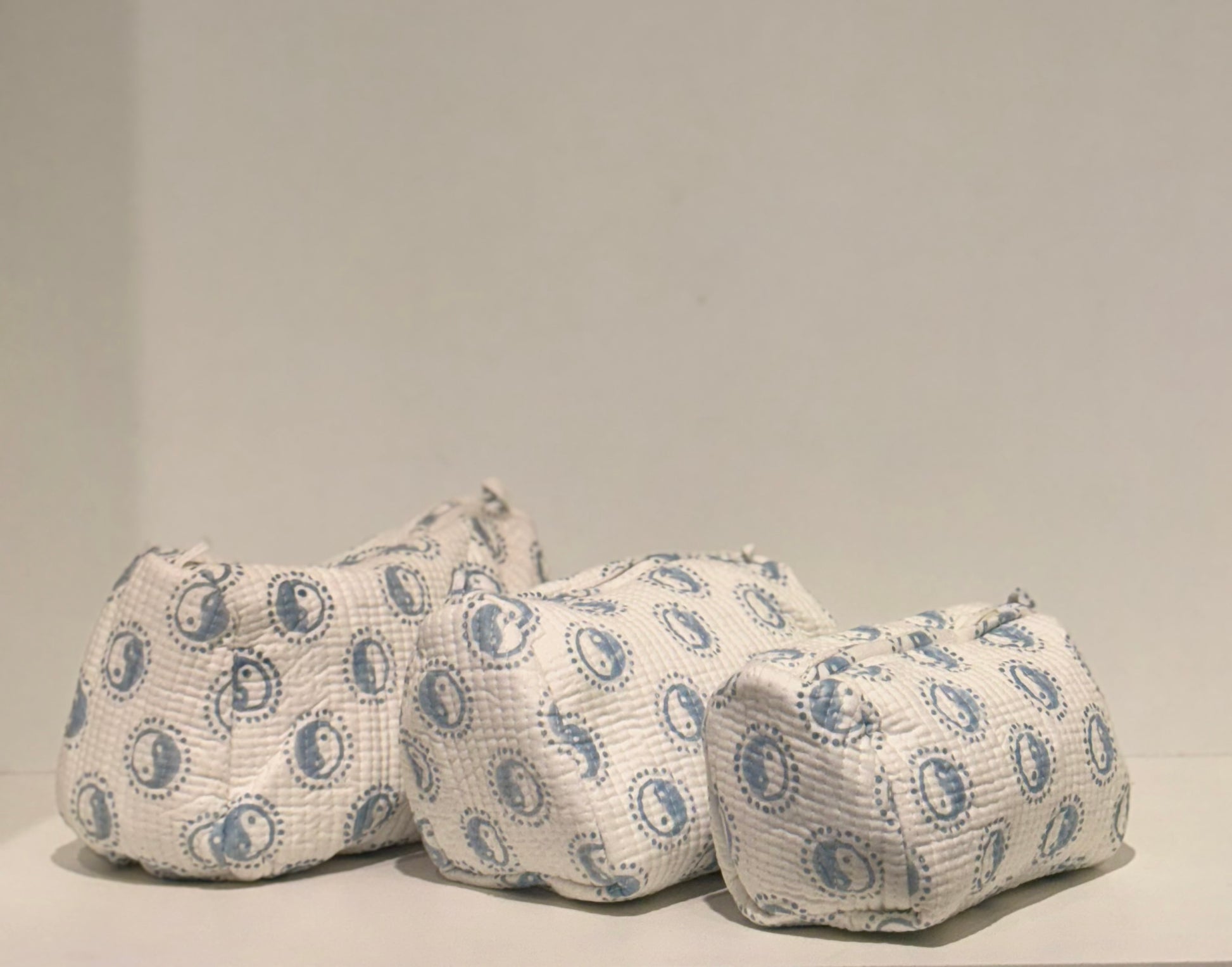 Handblock printed washbags set of -3