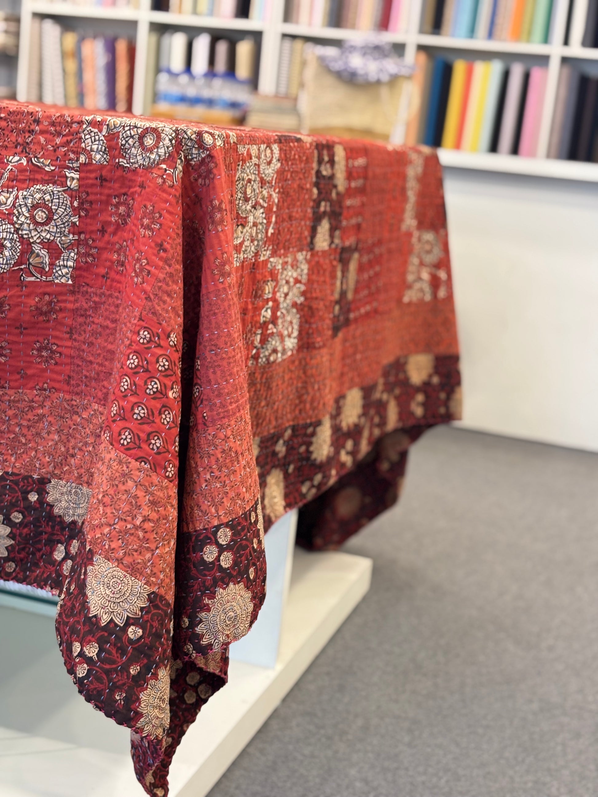 Pure Cotton Kantha AC Dohar Blanket – Handstitched 90x108 Quilt for Summer | Lightweight & Breathable Throw