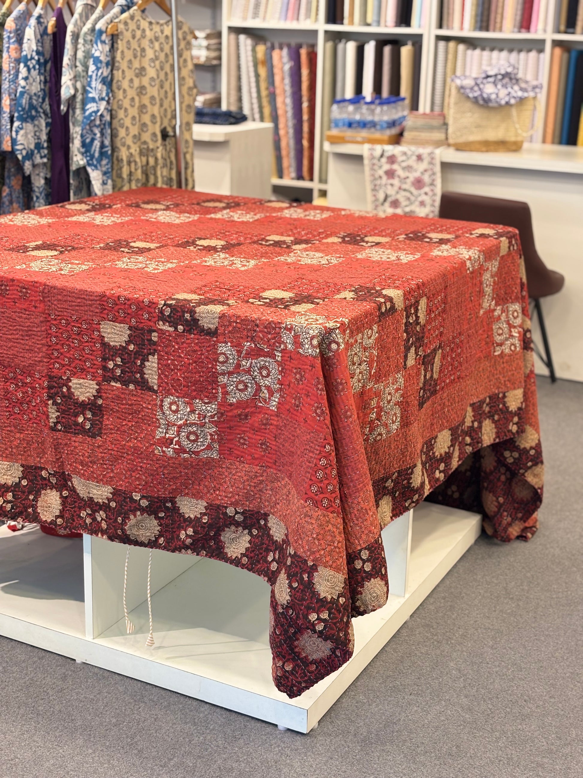 Pure Cotton Kantha AC Dohar Blanket – Handstitched 90x108 Quilt for Summer | Lightweight & Breathable Throw